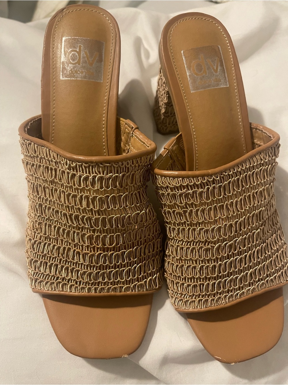 DV by Dolce Vita Tan Woven Mule Sandals
